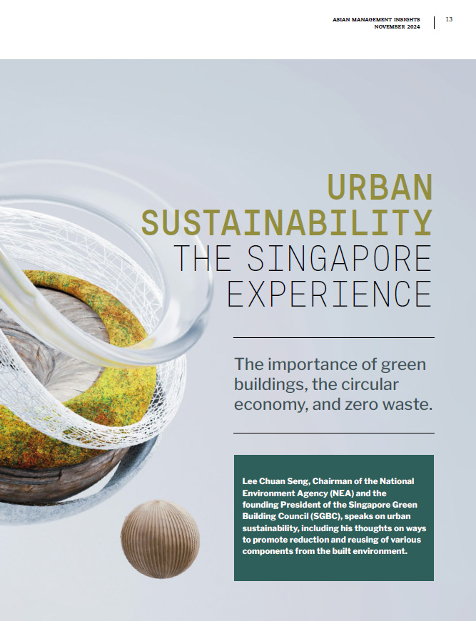 Urban Sustainability: The Singapore Experience Urban Sustainability: The Singapore Experience